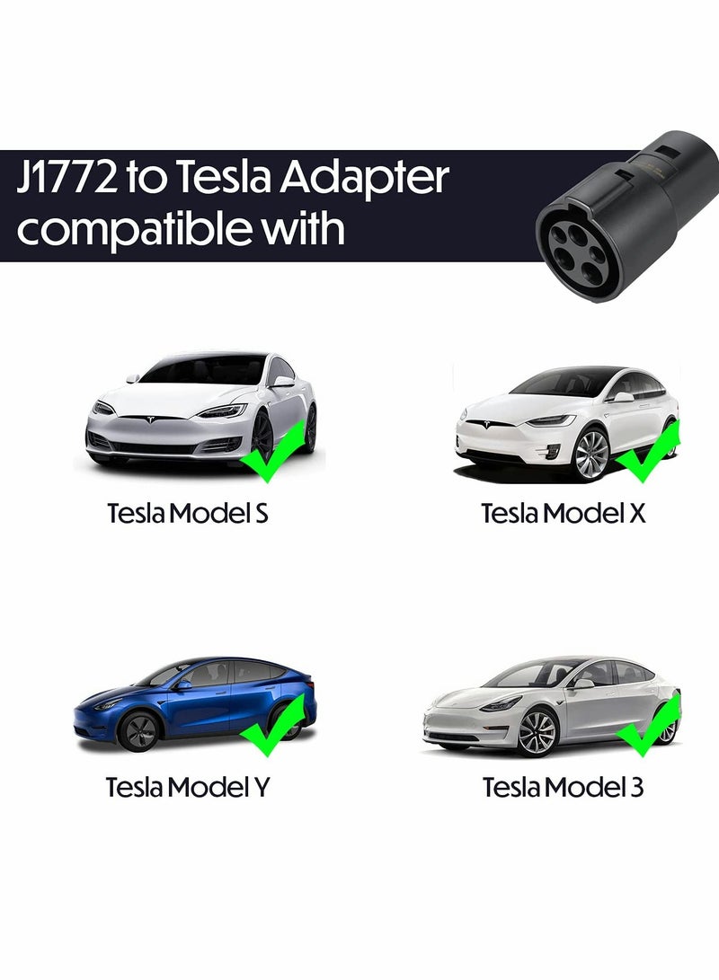 J1772 to Tesla Charging Adapter, 80A/240 VAC, IP54 SAE J1772 EV Charger Adapter Compatible with Tesla Model 3/Y/S/X, Only for Tesla Owners - Image 2