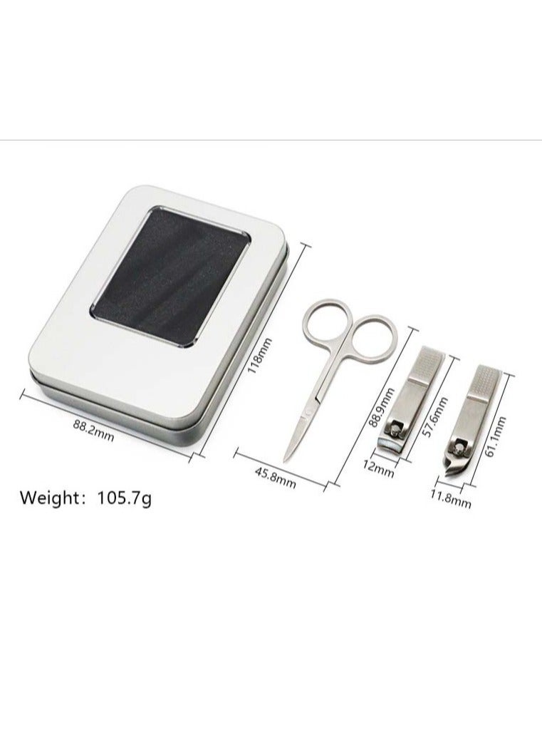 جلوسكي مجموعة مقص الأظافر من الفولاذ المقاوم للصدأ ، مجموعة أدوات العناية بالأظافر الشخصية ، مجموعة العناية بالأظافر المكونة من 5 قطع ، مقص الأظافر ، مقص تقليم الحاجب ، مجموعة مقص الأظافر للسفر أو المنزل - Image 2