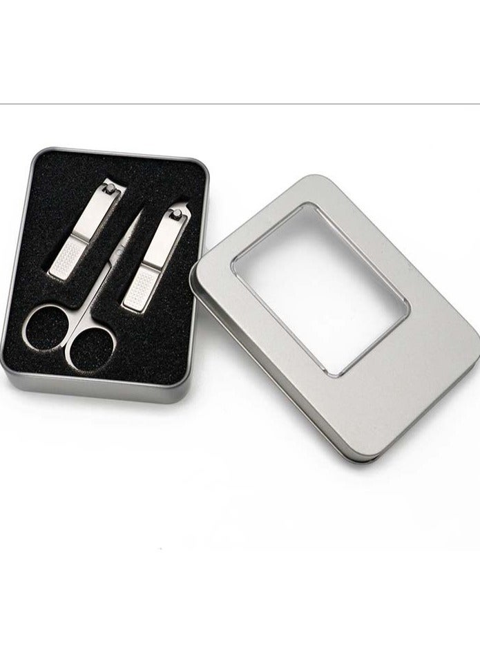 جلوسكي مجموعة مقص الأظافر من الفولاذ المقاوم للصدأ ، مجموعة أدوات العناية بالأظافر الشخصية ، مجموعة العناية بالأظافر المكونة من 5 قطع ، مقص الأظافر ، مقص تقليم الحاجب ، مجموعة مقص الأظافر للسفر أو المنزل - Image 1