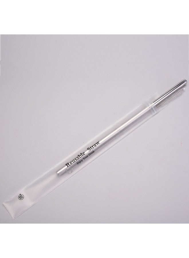 Tritan Straw Long 304 Stainless Steel Metal Straw Set Milk Tea Beverage Reusable Water Cup Straw Straight Tube No Patent-Color:Straw Packaging Bag (without Logo) - Image 5