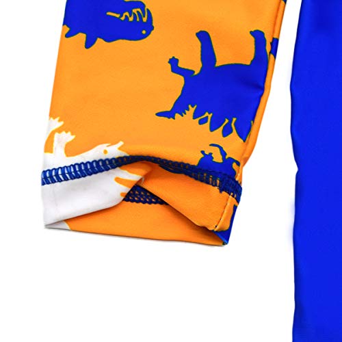 SINOLY Boys Two Piece Rash Guard Swimsuits Kids Long Sleeve Sunsuit Swimwear Sets 6T Dinosaur - Image 2