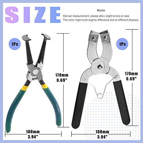 Glarks 15Pcs Auto Engine Piston Ring Compressor Tool Set Including 2Pcs Piston Ring Pliers and 14Pcs Piston Rings (62-145mm/2.44-5.71in) for Repairing Car Truck Auto Engine - Image 2