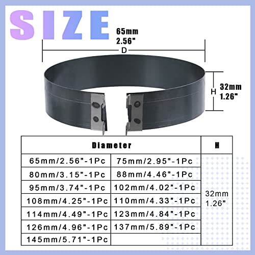 Glarks 15Pcs Auto Engine Piston Ring Compressor Tool Set Including 2Pcs Piston Ring Pliers and 14Pcs Piston Rings (62-145mm/2.44-5.71in) for Repairing Car Truck Auto Engine - Image 3