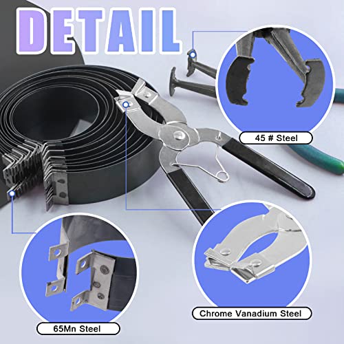 Glarks 15Pcs Auto Engine Piston Ring Compressor Tool Set Including 2Pcs Piston Ring Pliers and 14Pcs Piston Rings (62-145mm/2.44-5.71in) for Repairing Car Truck Auto Engine - Image 4