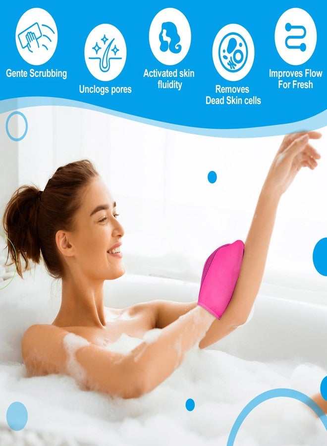 Tatuo 8 Pcs Korean Exfoliating Mitt Korean Scrub Mitt Asian Exfoliating Gloves 5.12 x 6.69 Inches Colorful Body Scrub Washcloth For Smooth Cleaning Skin, Reducing Dirt And Grease - Image 3