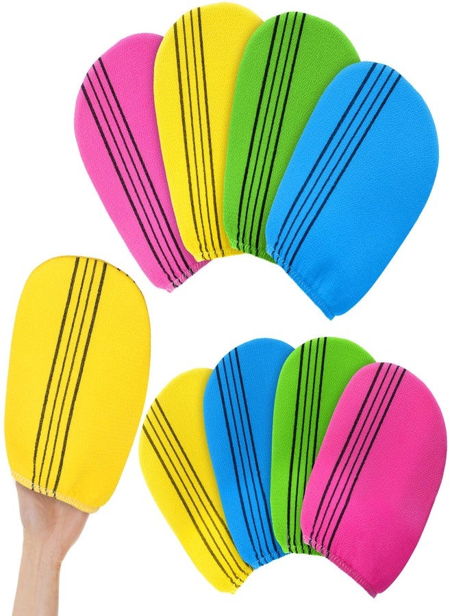 Tatuo 8 Pcs Korean Exfoliating Mitt Korean Scrub Mitt Asian Exfoliating Gloves 5.12 x 6.69 Inches Colorful Body Scrub Washcloth For Smooth Cleaning Skin, Reducing Dirt And Grease - Image 1
