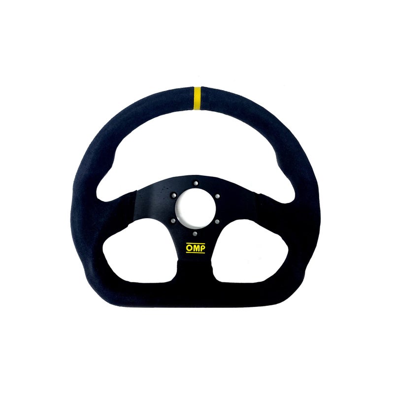 OMP SUPERQUADRO STEERING WHEEL BLACK SPOKES RIM BLACK SUEDE - Image 1