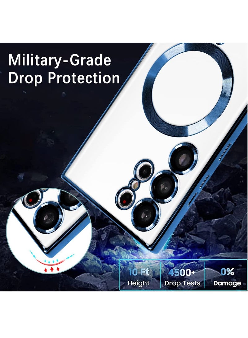 BORTONY Galaxy S23 Ultra Case Plating Magnetic Case with Screen Protector Magnetic Cover Clear Body Slim Fit Shockproof Magsafe for Samsung Galaxy S23 Ultra Cover 6.8 inch - Image 5