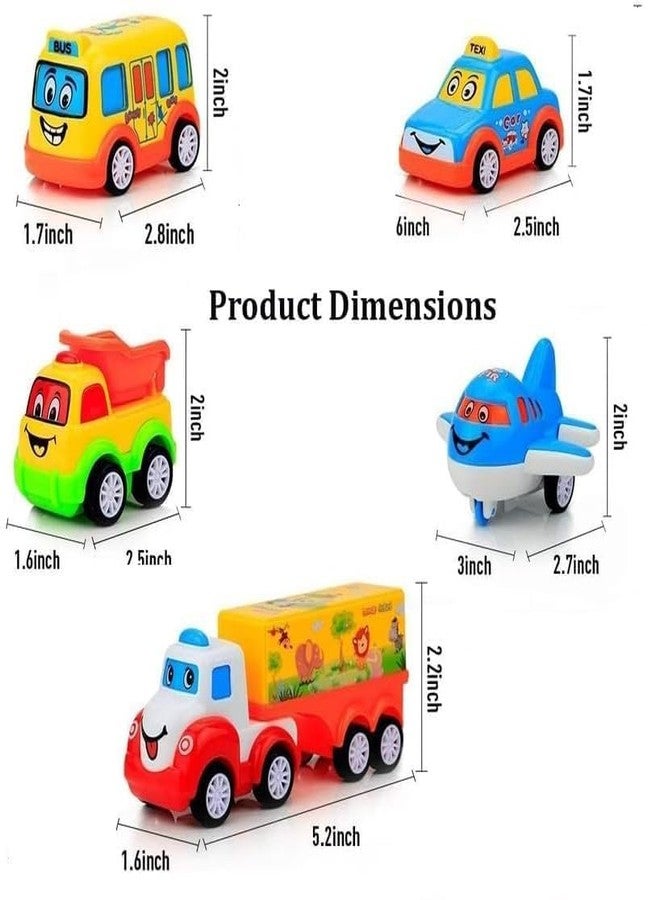 Mummy Please Kids Cartoon Vehicle Toys Set, Pieces, Colourful Educational Push Cars with Bus, Taxi, Truck, Aeroplane (Pack of 3 Unbreakable Toys) - Image 2