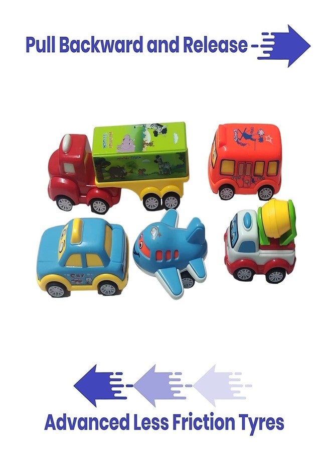 Mummy Please Kids Cartoon Vehicle Toys Set, Pieces, Colourful Educational Push Cars with Bus, Taxi, Truck, Aeroplane (Pack of 3 Unbreakable Toys) - Image 5