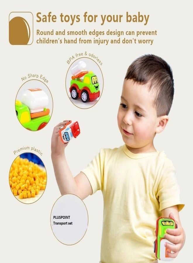 Mummy Please Kids Cartoon Vehicle Toys Set, Pieces, Colourful Educational Push Cars with Bus, Taxi, Truck, Aeroplane (Pack of 3 Unbreakable Toys) - Image 3