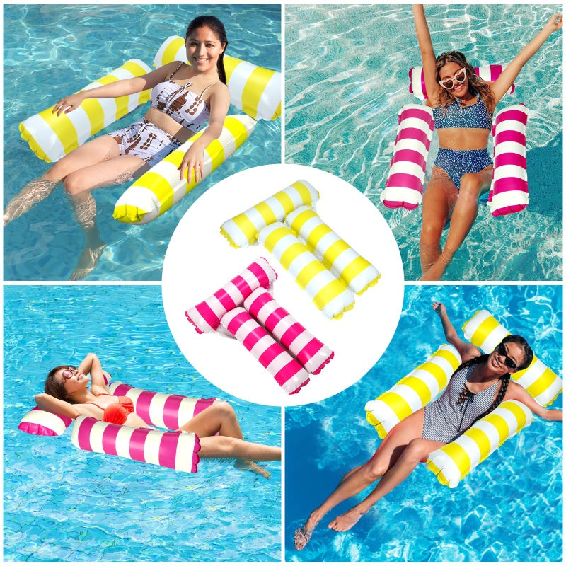 TIWISSES 2 Pack Inflatable Pool Floats 4-in-1 Pool Hammock with Bottom Mesh 3 Tubes Inflatable Hammock for Adults,Portable Floating Chair Bed for Travel, Swimming Pool Hot Tub - Image 5