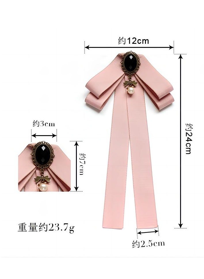 ربطة عنق للنساء ، ربطة عنق شريطية مربوطة مسبقا بربطة عنق قابلة للتعديل مع حجر الراين لبلوزة بياقة قميص فستان (أخضر فاتح) - Image 5