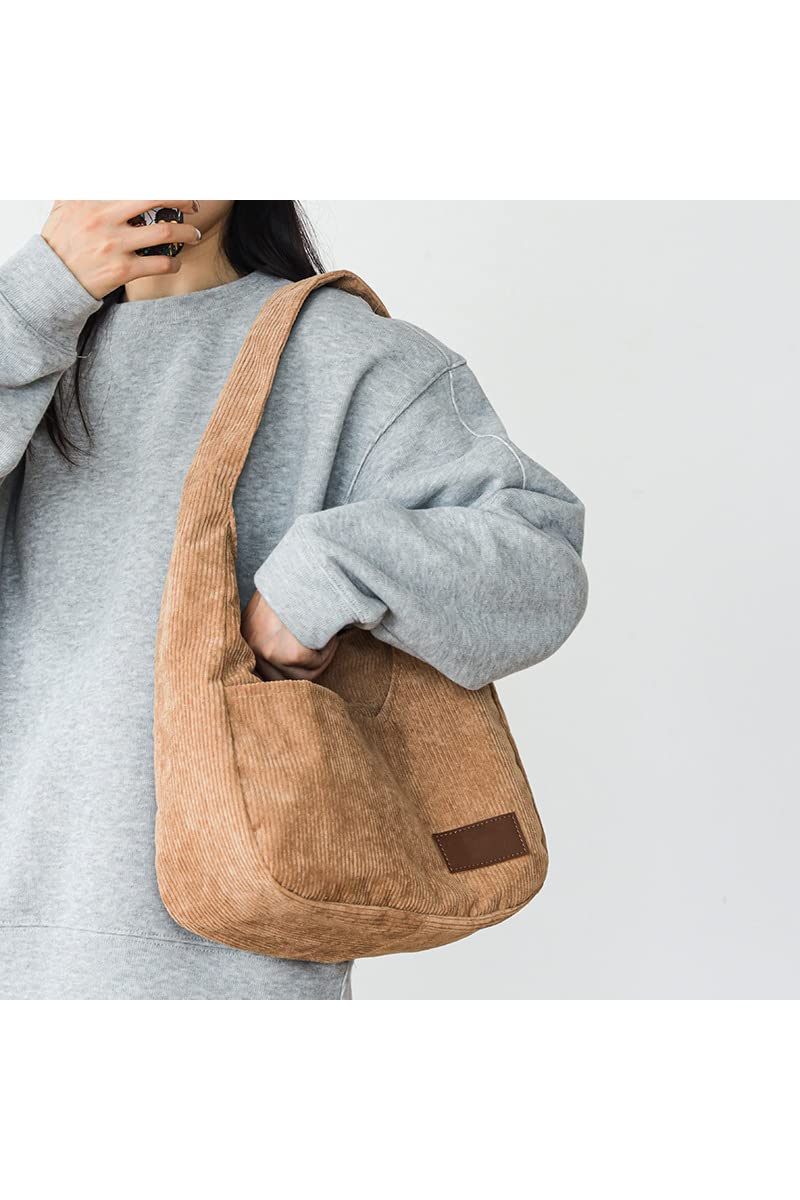 Ulisty Women Corduroy Hobo Bag Wide Strap Shoulder Bag Casual Tote Bag Shopper Purse Handbag green - Image 4