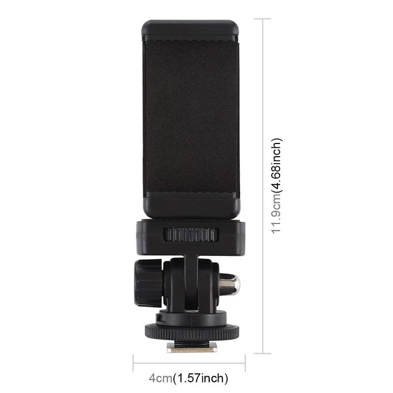 SUPERNIC Adjustable Angle Pole Swivel Hot Shoe Mount 1/4" Screw Hot Shoe Mount Adapter with Universal Mobile Phone Clip Holder for Mounting Video Camcorder Monitors - Image 4