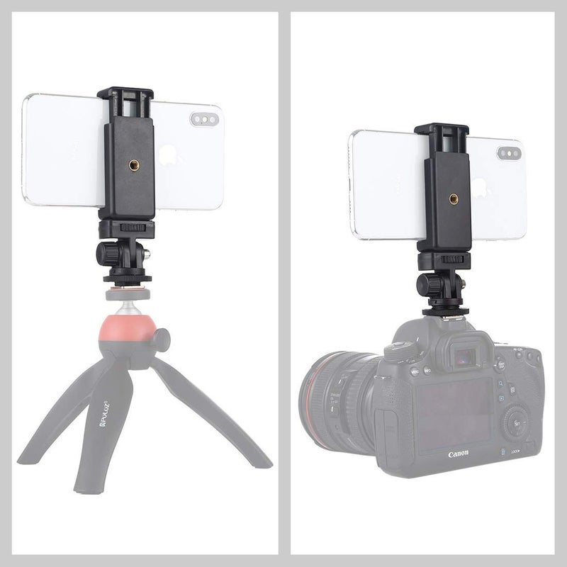 SUPERNIC Adjustable Angle Pole Swivel Hot Shoe Mount 1/4" Screw Hot Shoe Mount Adapter with Universal Mobile Phone Clip Holder for Mounting Video Camcorder Monitors - Image 5