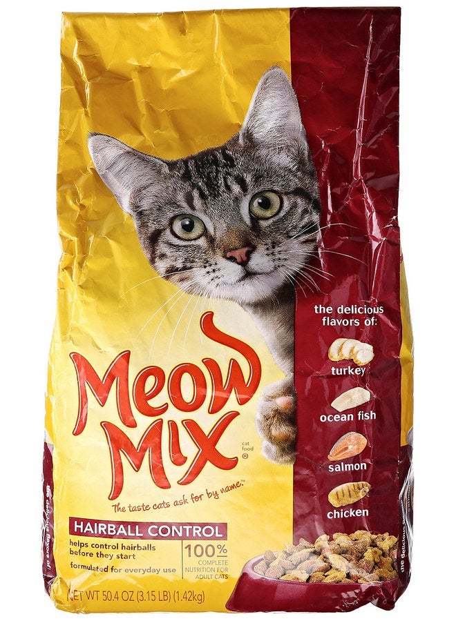 مياو مكس طعام القطط مياو ميكس للتحكم في كرات الشعر، 3.15 رطل - Image 1