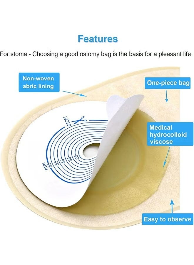 10 PCS Ostomy Colostomy Supplies, Colostomy Bag, One-Piece Drainable Pouches with Twist-Tie for Ileostomy Stoma Care, Cut to Fit (Max 20-65mm) - Image 4