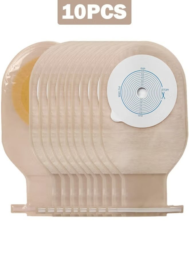 10 PCS Ostomy Colostomy Supplies, Colostomy Bag, One-Piece Drainable Pouches with Twist-Tie for Ileostomy Stoma Care, Cut to Fit (Max 20-65mm) - Image 1