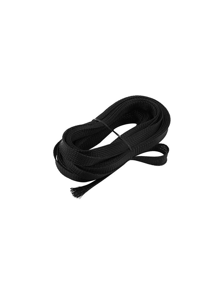 12 mm Flat Dia Tight Braided PET Expandable Sleeving Cable Wrap Sheath Black 10M (5dbc0c07811ae77130c3afe32f65dd44) 