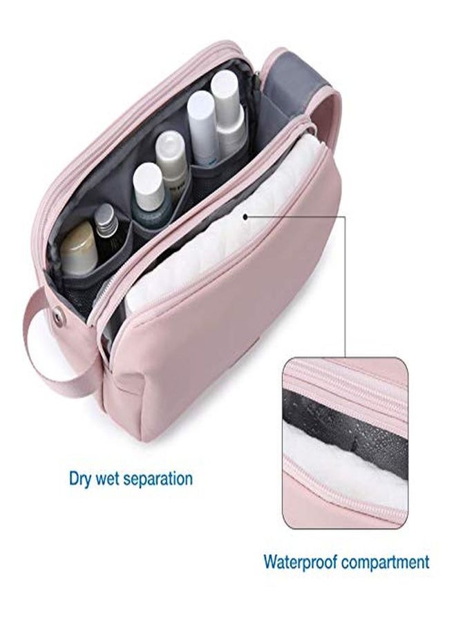 BAGSMART - Bag For Women, Bagsmart Travel Toiletry Organizer Dopp Kit Water-Resistant Shaving Bag For Toiletries Accessories, Pink - Image 1