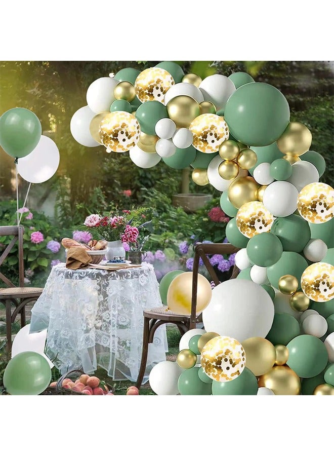 زيمي مجموعة 128 قطعة من بالونات اللاتكس المزخرفة باللون الأخضر الزيتوني - مثالية للتخرج وحفلات استقبال المولود الجديد وحفلات الزفاف وأعياد الميلاد وحفلات العزوبية - مناسبة للداخلية والخارجية - Image 3