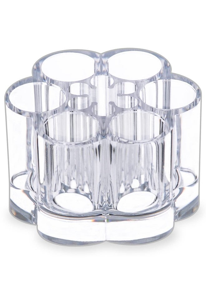 MOSIKER Acrylic Lipstick Holder,Small Flower Clear Compact Chapstick Lip Gloss Liner Nail Brush Organizer with 12 Slots - Image 1