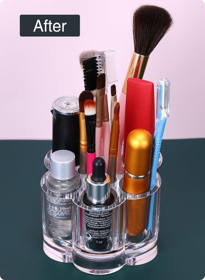 MOSIKER Acrylic Lipstick Holder,Small Flower Clear Compact Chapstick Lip Gloss Liner Nail Brush Organizer with 12 Slots - Image 4