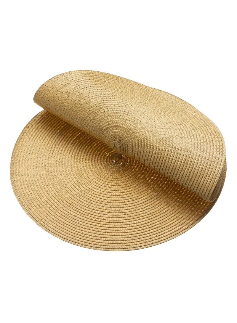 واي آند دي Round Braided Placemats, SYOSI 4Pcs Yellow Nordic Japanese Style Bright Heat Resistant Woven Placemats - Image 3