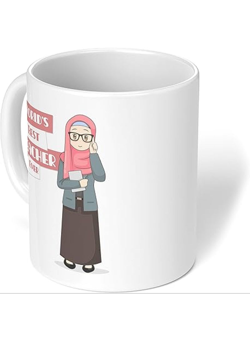 احتفل بيوم المعلم مع كوب أفضل معلم على الإطلاق، كوب قهوة أفضل معلم على الإطلاق، كوب قهوة سيراميك ثنائي اللون للمعلمين، كوب قهوة ليوم المعلم - Image 1
