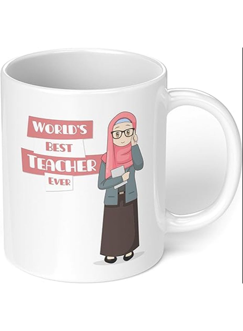 احتفل بيوم المعلم مع كوب أفضل معلم على الإطلاق، كوب قهوة أفضل معلم على الإطلاق، كوب قهوة سيراميك ثنائي اللون للمعلمين، كوب قهوة ليوم المعلم - Image 2