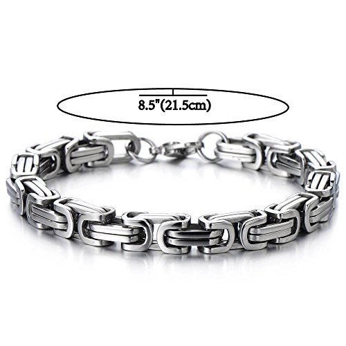 COOLSTEELANDBEYOND Masculine Style Stainless Steel Braid Link Bracelet for Men Silver Color Polished - Image 2