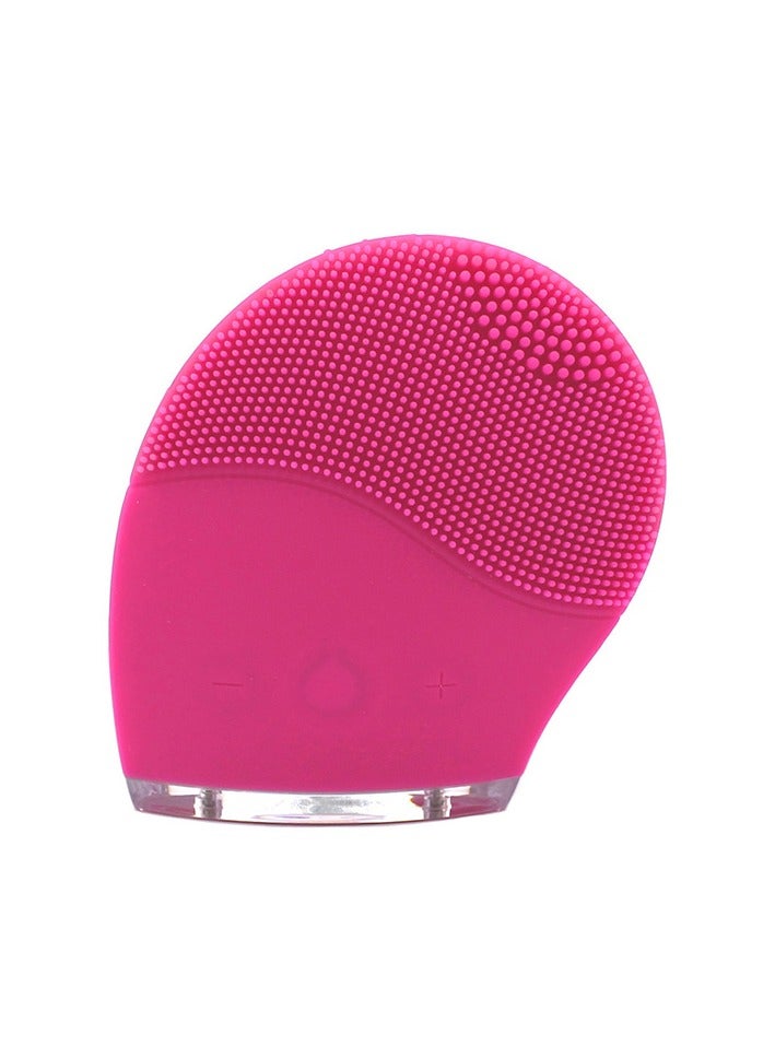 Generic Silicone Vibrate Facial Washing Cleanser Fuchsia 