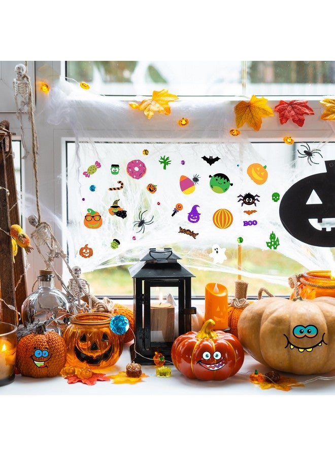 وينلين 48 مجموعة من ملصقات تزيين اليقطين في الهالوين ومجموعات الحرف اليدوية ووجوه مضحكة وفوانيس جاك اللامعة وفنون الهالوين والحرف اليدوية للأطفال وأنشطة الفصول الدراسية ومشاريع فنية وهدايا الحفلات - Image 5