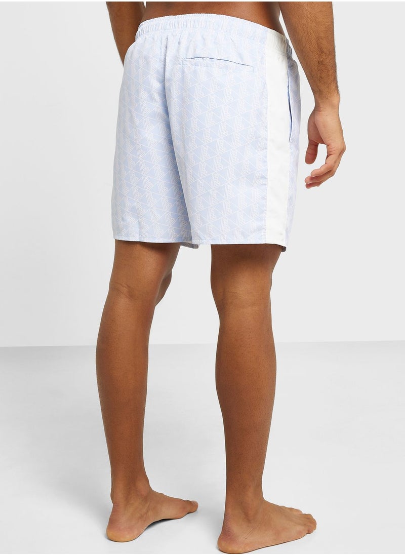LACOSTE - Printed Swim Shorts - Image 1