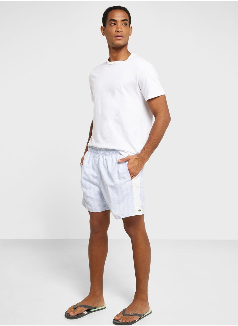 LACOSTE - Printed Swim Shorts - Image 1