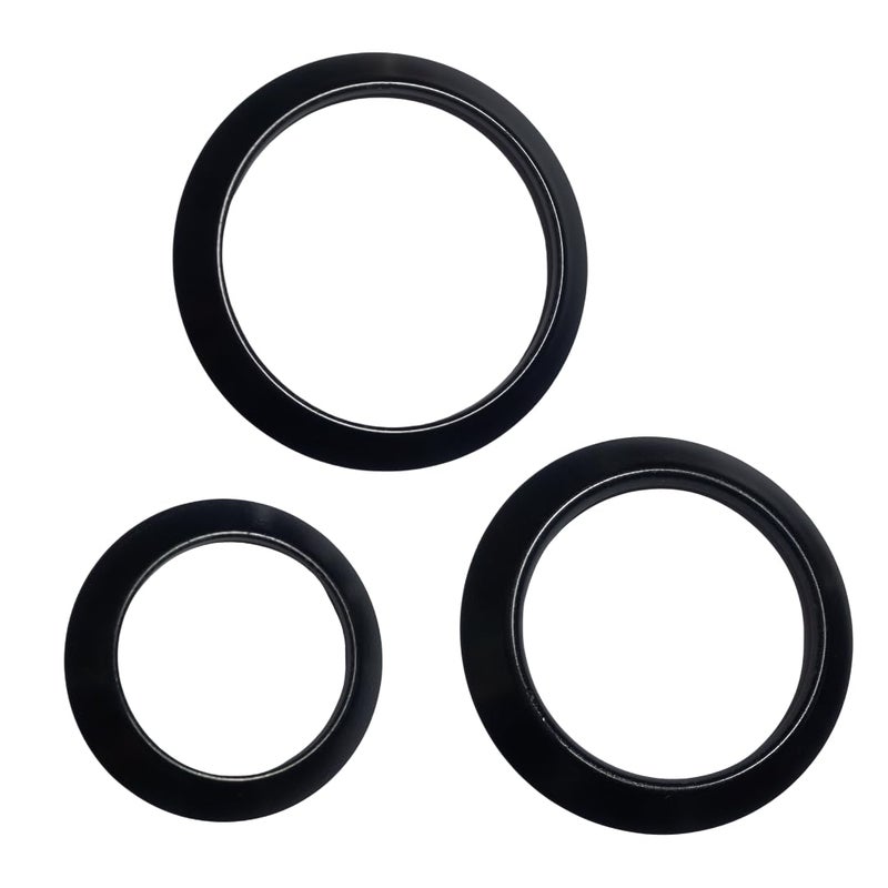 SUN FLASH طقم قطع غيار حلقات O لموقد الغاز، 3 أحجام | حلقات موقد الغاز الأسود، مناسبة لجميع أنواع مواقد الغاز ذات الإشعال اليدوي (عبوة من 3 حلقات O) - Image 1