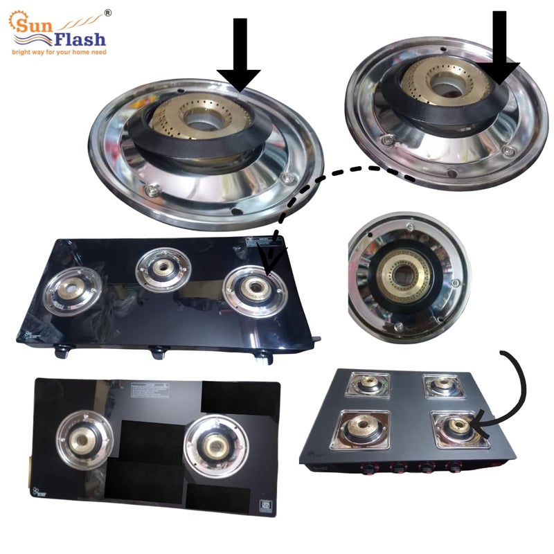 SUN FLASH طقم قطع غيار حلقات O لموقد الغاز، 3 أحجام | حلقات موقد الغاز الأسود، مناسبة لجميع أنواع مواقد الغاز ذات الإشعال اليدوي (عبوة من 3 حلقات O) - Image 4