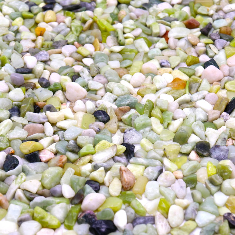 Premium Pebbles Rocks for Plants. Green Jade Decorative Polished Pebbles. 3/8 Inch â€“ 10 lbs for Plants, Garden, Landscaping, Crafting, Succulents, pots (XSM (0.375 Inch), Green Jade - Polished, 10) - Image 1
