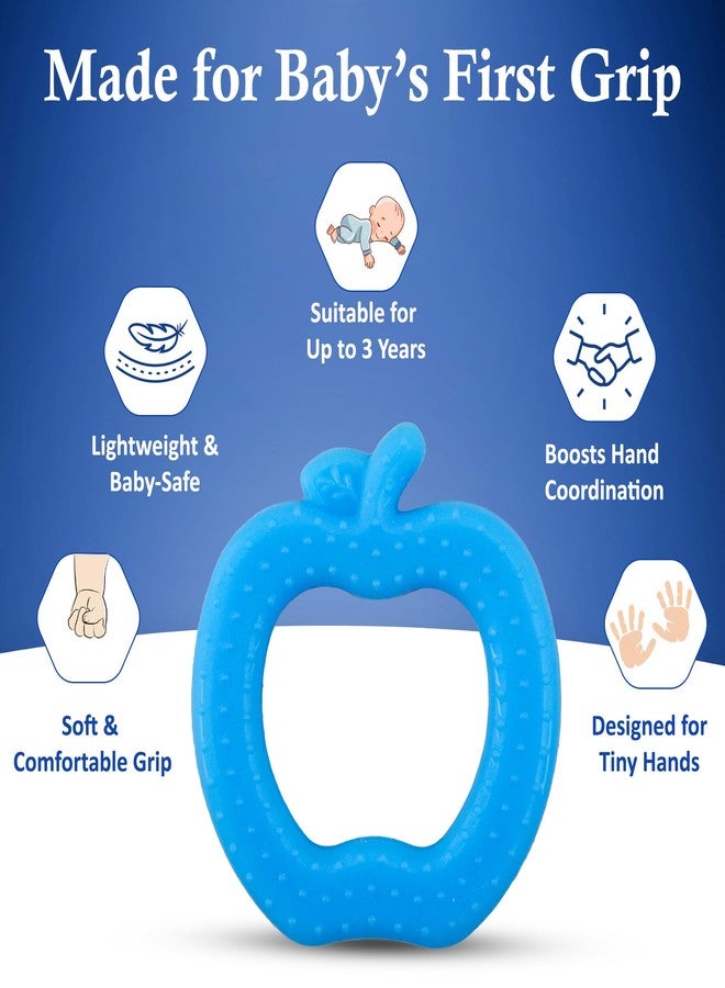 MamaLaps Soft Silicone Baby Teether, Silicone BPA Free Teethers for Newborn Infant, Teething Toy for Babies with Textured Surface for Soothing Gums (Pack of 2, Apple) - Image 4