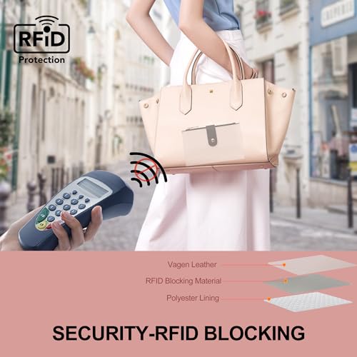 yiijay Wallet Women RFID Blocking Multi Cards Wallet Credit Card Holder for Women Large Capacity Lady Leather Trifold Travel Wallet with Pen Holder - Image 5