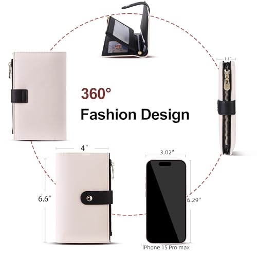 yiijay Wallet Women RFID Blocking Multi Cards Wallet Credit Card Holder for Women Large Capacity Lady Leather Trifold Travel Wallet with Pen Holder - Image 4