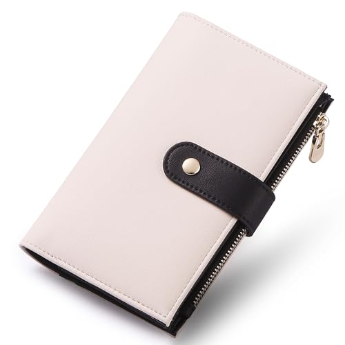 yiijay Wallet Women RFID Blocking Multi Cards Wallet Credit Card Holder for Women Large Capacity Lady Leather Trifold Travel Wallet with Pen Holder - Image 1