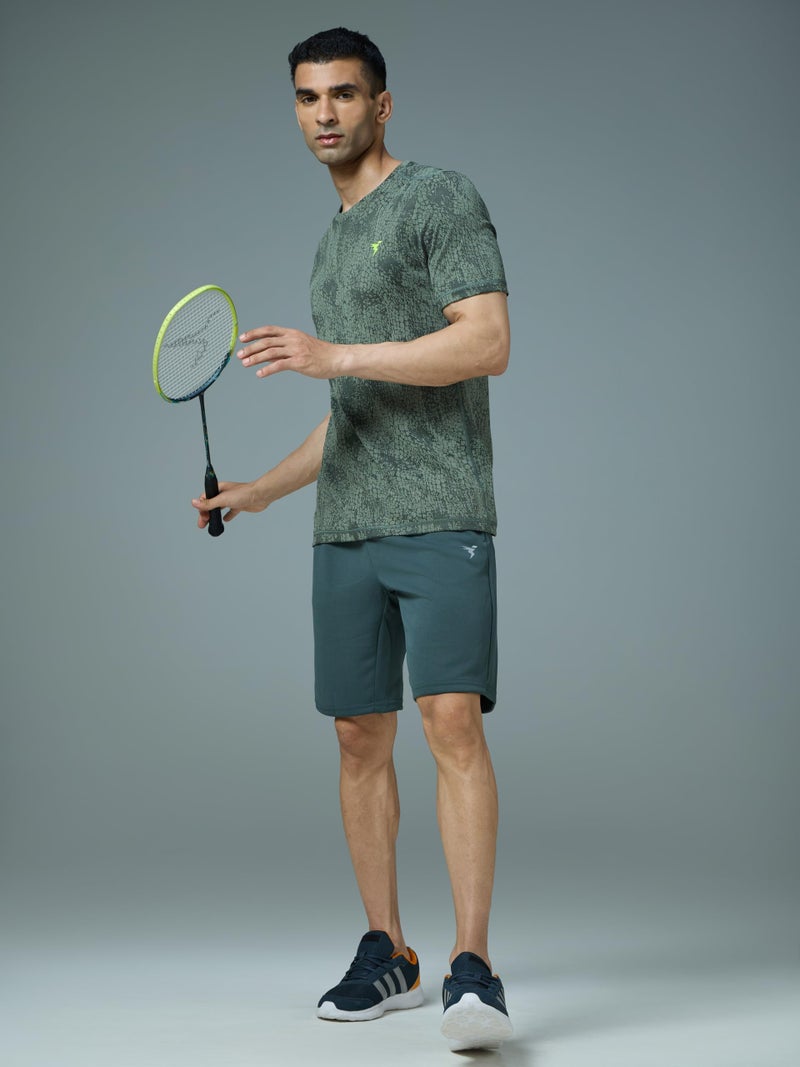 TECHNOSPORT Men's Slim Fit Half Sleeve T-Shirt for Running, Gym & Sports - (MTOR60TGM_Trekking Green_L) - Image 4