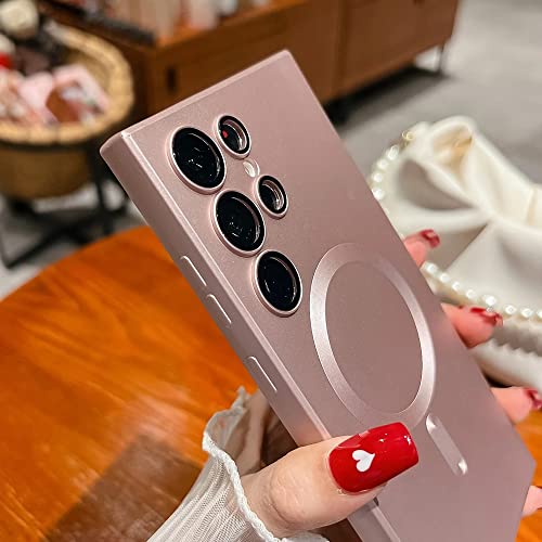 Doowear Galaxy S21+ Plus Case Magnetic [Support Magsafe Charger] Wireless Anti-Scratch Shockproof Silicon Full Camera Protection Slim Thin Phone Cover Case for Samsung Galaxy S21+ Plus-Rose Gold - Image 4