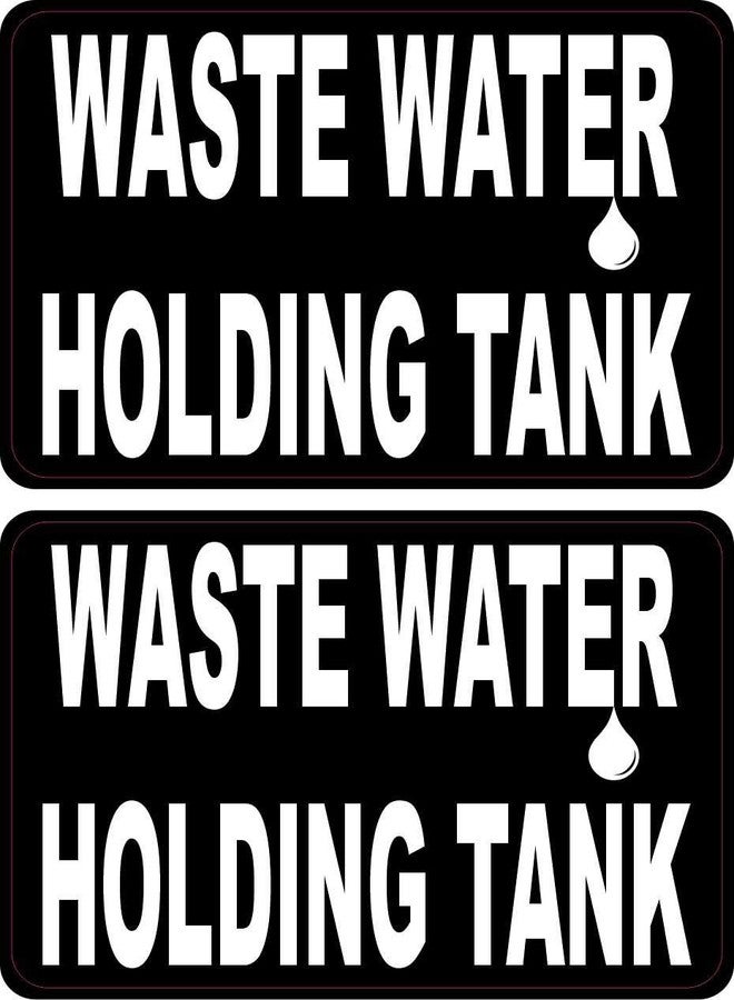 StickerTalk Droplet Waste Water Holding Tank Vinyl Stickers, 2 Stickers, 3 inches by 2 inches Each