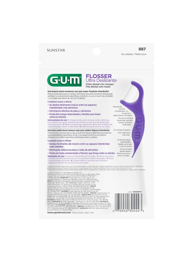 Gum Gum Comfort Slide Flossers For Tight SpacesFresh MintDental Floss Picks90 Count - Image 4