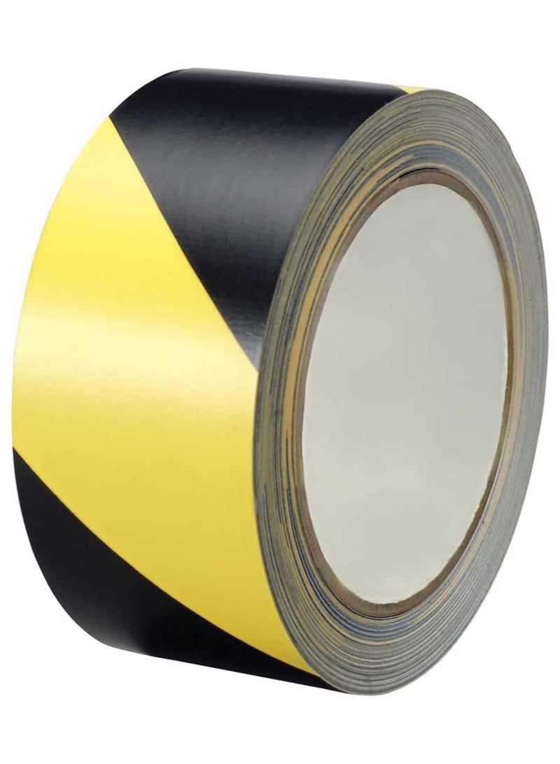 Vitacelli Warning Tape Self Adhesive Black & Yellow Hazard Warning Safety Stripe Tape Caution Barrier Sticky Tapes for Best Readability Maximum Visibility Designed for Danger/ Hazardous Areas (33M)  - Image 1