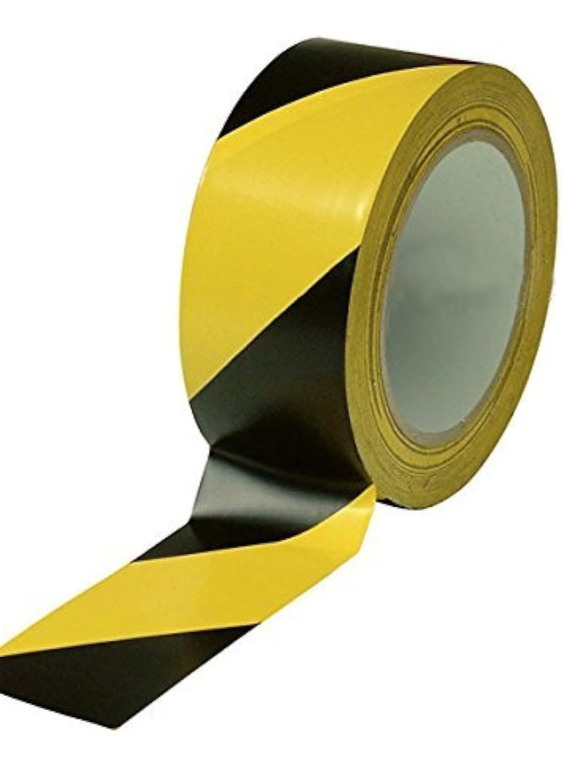 Vitacelli Warning Tape Self Adhesive Black & Yellow Hazard Warning Safety Stripe Tape Caution Barrier Sticky Tapes for Best Readability Maximum Visibility Designed for Danger/ Hazardous Areas (33M)  - Image 2