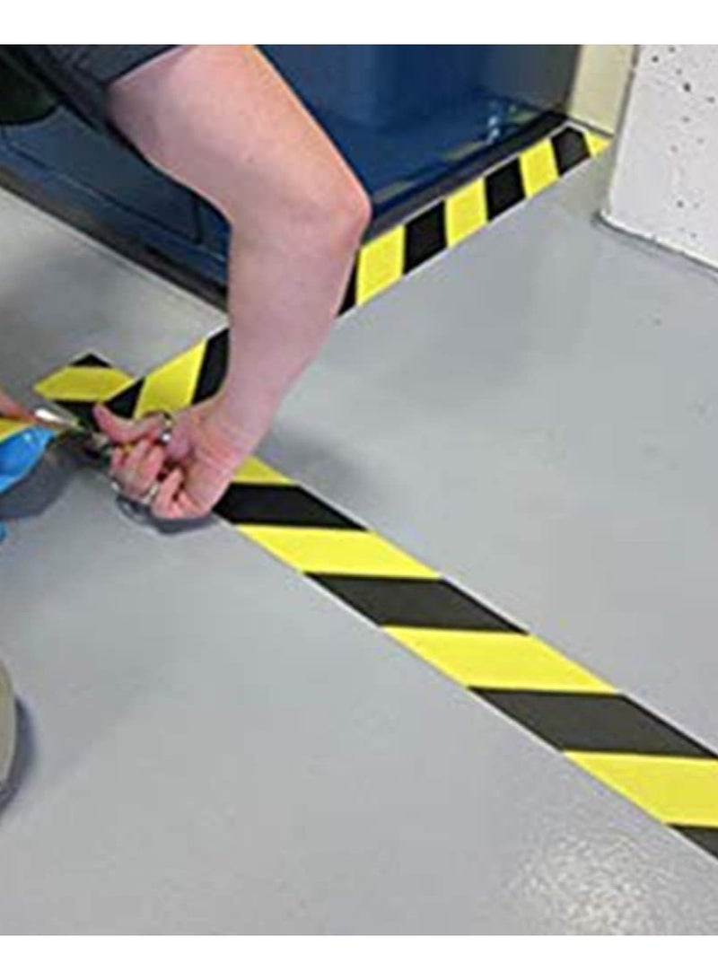 Vitacelli Warning Tape Self Adhesive Black & Yellow Hazard Warning Safety Stripe Tape Caution Barrier Sticky Tapes for Best Readability Maximum Visibility Designed for Danger/ Hazardous Areas (33M)  - Image 4